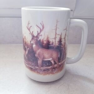 Vintage Otagiri Deer Stag Buck Doe Graphic Coffee Mug